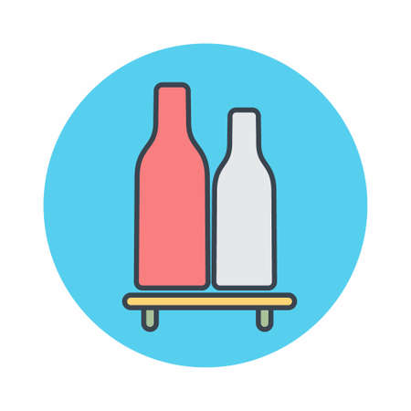 Vector Graphic of Bottles Shelf - Color Mate Style - simple illustration. Editable stroke. Design template vector.outline style design.Vector graphic illustrationのイラスト素材