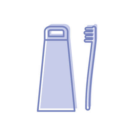 Vector Graphic of - Toothbrush and Toothpaste - Blue Twins Styleのイラスト素材