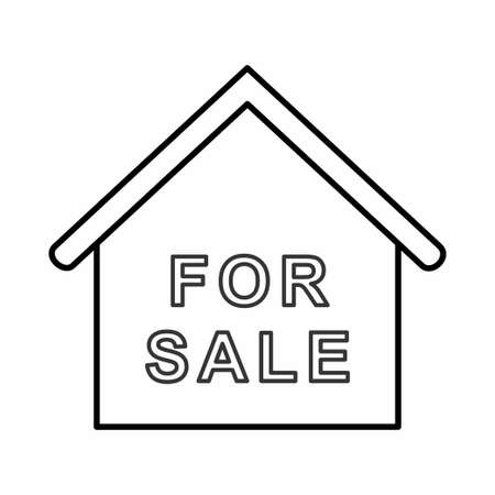 Vector Graphic of For Sale House - Line Style - simple illustration. Editable stroke. Design template vector.outline style design.Vector graphic illustrationのイラスト素材