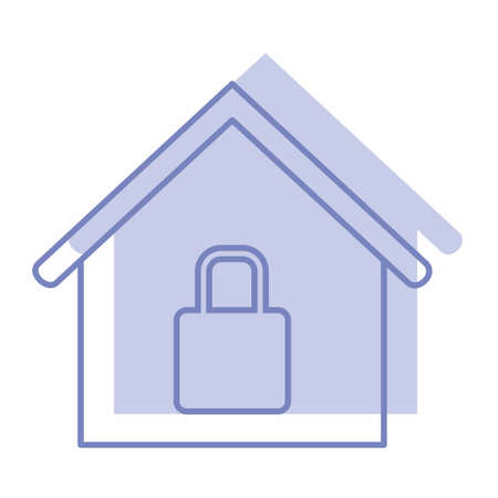 Vector Graphic of Secure House - Twins Style - simple illustration. Editable stroke. Design template vector.outline style design.Vector graphic illustrationのイラスト素材