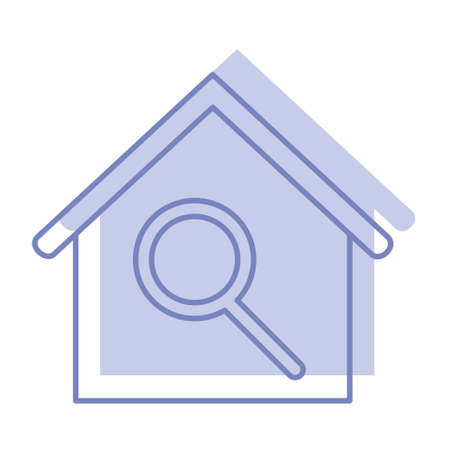 Vector Graphic of House Search - Twins Style - simple illustration. Editable stroke. Design template vector.outline style design.Vector graphic illustrationのイラスト素材