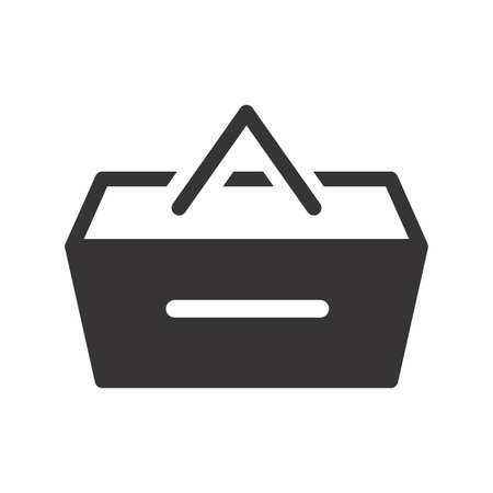 Vector Graphic of Lunch Basket - Black Style - simple illustration. Editable stroke. Design template vector.outline style design.Vector graphic illustrationのイラスト素材