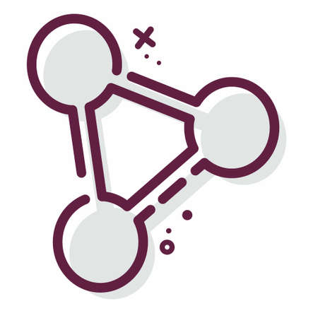 Icon Vector of Molecule - MBE Style - Simple illustration, Editable stroke, Design template vector, Good for prints, posters, advertisements, announcements, info graphics, etc.のイラスト素材