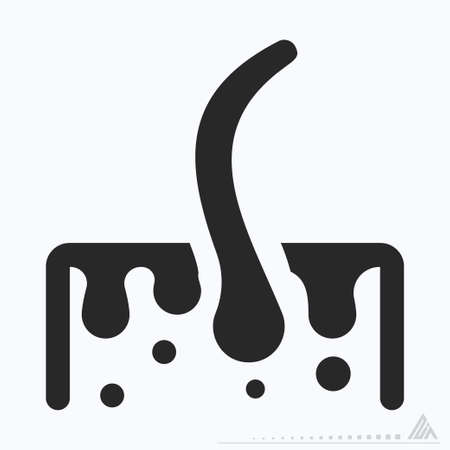 Icon Vector of Hairs - Glyph Style - Simple illustration, Editable stroke, Design template vector, Good for prints, posters, advertisements, announcements, info graphics, etc.のイラスト素材