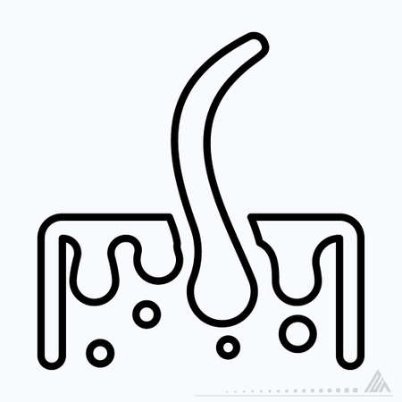 Icon Vector of Hairs - Line Style - Simple illustration, Editable stroke, Design template vector, Good for prints, posters, advertisements, announcements, info graphics, etc.のイラスト素材