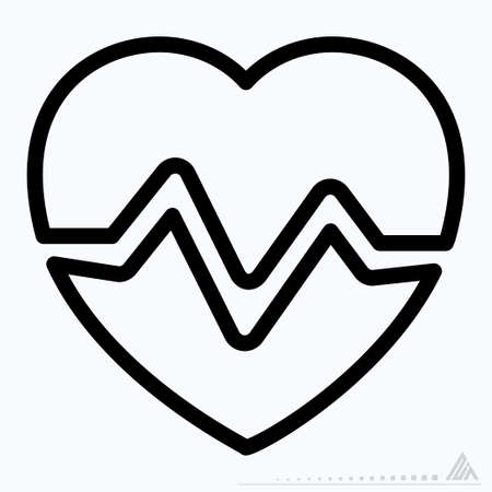 Icon Vector of Heart - Line Style - Simple illustration, Editable stroke, Design template vector, Good for prints, posters, advertisements, announcements, info graphics, etc.のイラスト素材