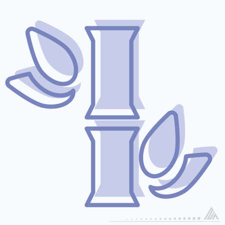 Icon Vector of Bamboo - Two Tone Style - Simple illustration, Editable stroke, Design template vector, Good for prints, posters, advertisements, announcements, info graphics, etc.のイラスト素材