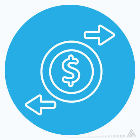 Icon Change Money - Blue Eyes Style - Simple illustration, Editable stroke, Design template vector, Good for prints, posters, advertisements, announcements, info graphics, etc.のイラスト素材