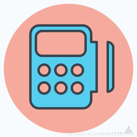 Icon Card Pay - Color Mate Style - Simple illustration, Editable stroke, Design template vector, Good for prints, posters, advertisements, announcements, info graphics, etc.のイラスト素材