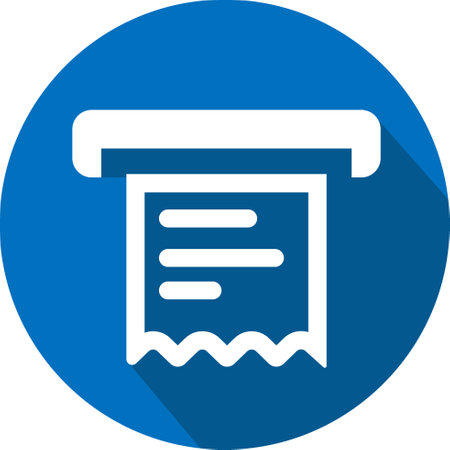 Icon Receipt - Long Shadow Style - Simple illustration, Editable stroke, Design template vector, Good for prints, posters, advertisements, announcements, info graphics, etc.のイラスト素材