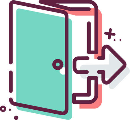 Icon Exit - MBE Syle - Simple illustration, Editable stroke, Design template vector, Good for prints, posters, advertisements, announcements, info graphics, etc.のイラスト素材