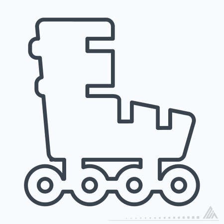 Icon Roller Skates - Line Style - Simple illustration, Editable stroke, Design template vector, Good for prints, posters, advertisements, announcements, info graphics, etc.のイラスト素材