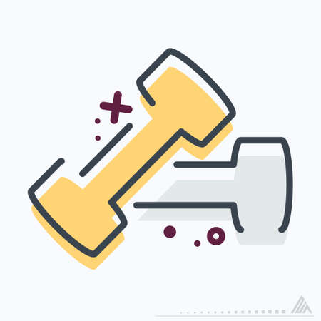 Icon Barbell - MBE Syle - Simple illustration, Editable stroke, Design template vector, Good for prints, posters, advertisements, announcements, info graphics, etc.のイラスト素材