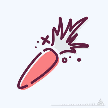 Icon Carrot - MBE Syle - Simple illustration, Editable stroke, Design template vector, Good for prints, posters, advertisements, announcements, info graphics, etc.のイラスト素材