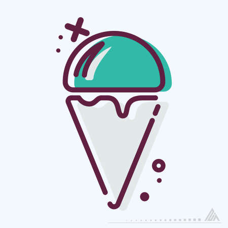Icon Ice Cream - MBE Syle - Simple illustration, Editable stroke, Design template vector, Good for prints, posters, advertisements, announcements, info graphics, etc.のイラスト素材
