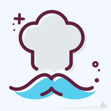 Icon Chef - MBE Syle - Simple illustration, Editable stroke, Design template vector, Good for prints, posters, advertisements, announcements, info graphics, etc.のイラスト素材