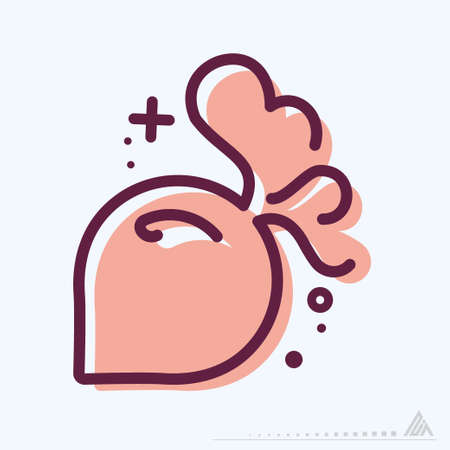 Icon Beetroot - MBE Syle - Simple illustration, Editable stroke, Design template vector, Good for prints, posters, advertisements, announcements, info graphics, etc.のイラスト素材