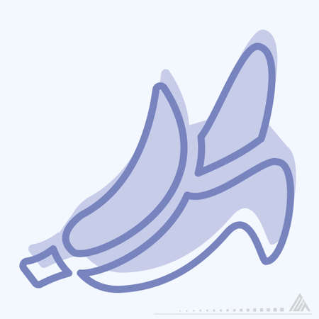 Icon Banana - Two Tone Style - Simple illustration, Editable stroke, Design template vector, Good for prints, posters, advertisements, announcements, info graphics, etc.のイラスト素材
