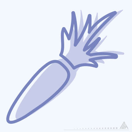 Icon Carrot - Two Tone Style - Simple illustration, Editable stroke, Design template vector, Good for prints, posters, advertisements, announcements, info graphics, etc.のイラスト素材