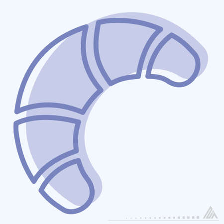 Icon Croissant - Two Tone Style - Simple illustration, Editable stroke, Design template vector, Good for prints, posters, advertisements, announcements, info graphics, etc.のイラスト素材
