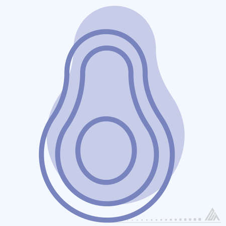 Icon Avocado - Two Tone Style - Simple illustration, Editable stroke, Design template vector, Good for prints, posters, advertisements, announcements, info graphics, etc.のイラスト素材