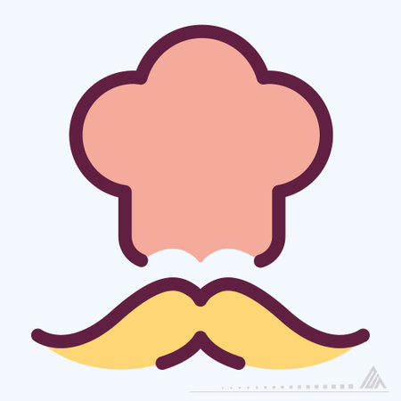 Icon Chef - Line Cut Style - Simple illustration, Editable stroke, Design template vector, Good for prints, posters, advertisements, announcements, info graphics, etc.のイラスト素材
