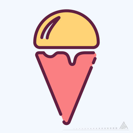 Icon Ice Cream - Line Cut Style - Simple illustration, Editable stroke, Design template vector, Good for prints, posters, advertisements, announcements, info graphics, etc.のイラスト素材