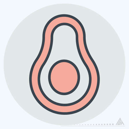 Icon Avocado - Color Mate Style - Simple illustration, Editable stroke, Design template vector, Good for prints, posters, advertisements, announcements, info graphics, etc.のイラスト素材