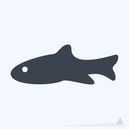 Icon Fish - Glyph Style - Simple illustration, Editable stroke, Design template vector, Good for prints, posters, advertisements, announcements, info graphics, etc.のイラスト素材