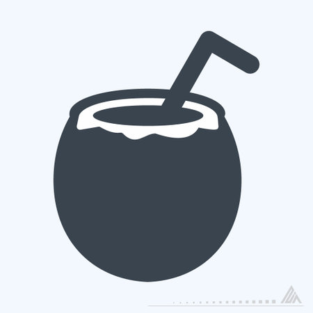 Icon Coconut - Glyph Style - Simple illustration, Editable stroke, Design template vector, Good for prints, posters, advertisements, announcements, info graphics, etc.のイラスト素材