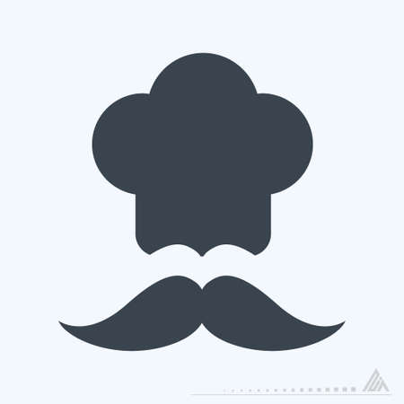 Icon Chef - Glyph Style - Simple illustration, Editable stroke, Design template vector, Good for prints, posters, advertisements, announcements, info graphics, etc.のイラスト素材