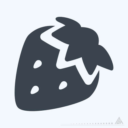 Icon Strawberries - Glyph Style - Simple illustration, Editable stroke, Design template vector, Good for prints, posters, advertisements, announcements, info graphics, etc.のイラスト素材