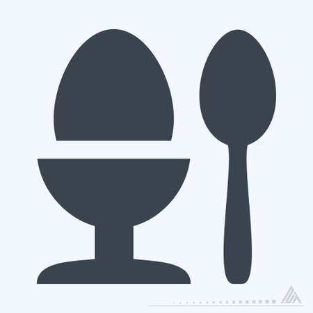 Icon Boiled Egg - Glyph Style - Simple illustration, Editable stroke, Design template vector, Good for prints, posters, advertisements, announcements, info graphics, etc.のイラスト素材