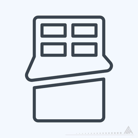 Icon Chocolate - Line Style - Simple illustration, Editable stroke, Design template vector, Good for prints, posters, advertisements, announcements, info graphics, etc.のイラスト素材