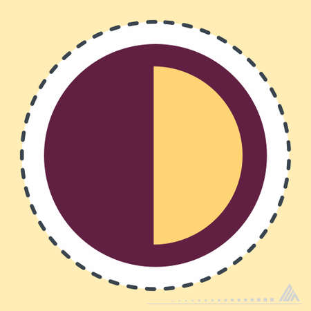 Sticker Half Moon - Line Cut - Simple illustration, Editable stroke, Design template vector, Good for prints, posters, advertisements, announcements, info graphics, etc.のイラスト素材