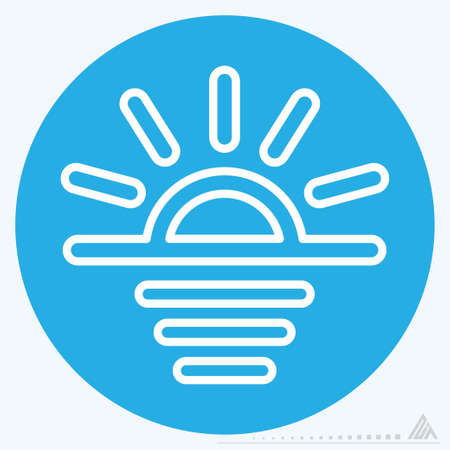 Icon Sunrise - Blue Eyes Style - Simple illustration, Editable stroke, Design template vector, Good for prints, posters, advertisements, announcements, info graphics, etc.のイラスト素材