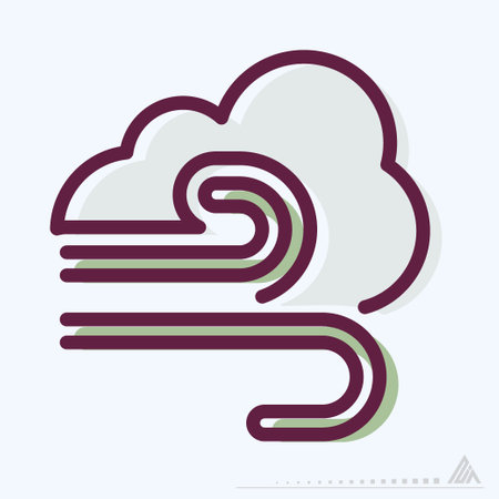 Icon Wind - MBE Syle - Simple illustration, Editable stroke, Design template vector, Good for prints, posters, advertisements, announcements, info graphics, etc.のイラスト素材