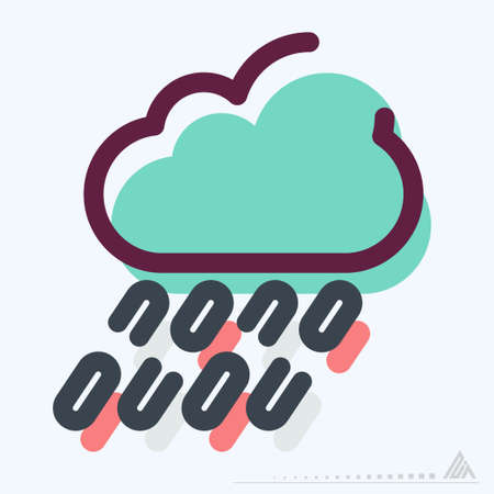 Icon Freezing Rain - MBE Syle - Simple illustration, Editable stroke, Design template vector, Good for prints, posters, advertisements, announcements, info graphics, etc.のイラスト素材