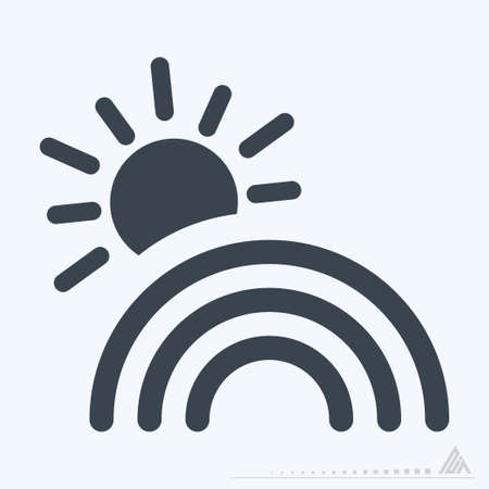 Icon Sunny Rainbow - Glyph Style - Simple illustration, Editable stroke, Design template vector, Good for prints, posters, advertisements, announcements, info graphics, etc.のイラスト素材