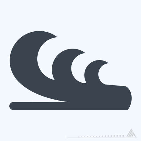 Icon Water Wave - Glyph Style - Simple illustration, Editable stroke, Design template vector, Good for prints, posters, advertisements, announcements, info graphics, etc.のイラスト素材