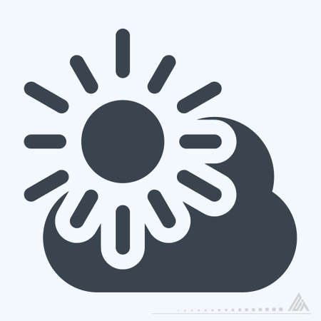 Icon Sunny Day - Glyph Style - Simple illustration, Editable stroke, Design template vector, Good for prints, posters, advertisements, announcements, info graphics, etc.のイラスト素材