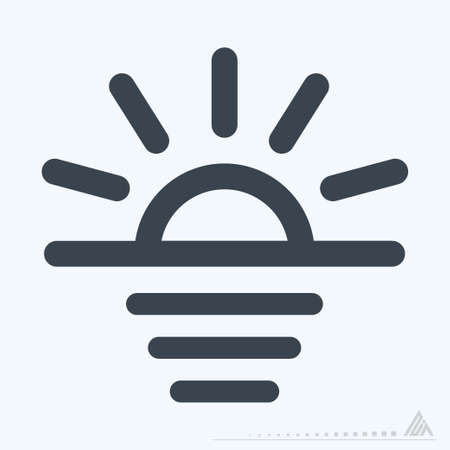 Icon Sunrise - Glyph Style - Simple illustration, Editable stroke, Design template vector, Good for prints, posters, advertisements, announcements, info graphics, etc.のイラスト素材