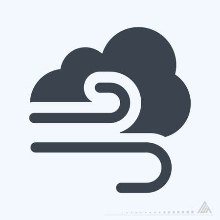 Icon Wind - Glyph Style - Simple illustration, Editable stroke, Design template vector, Good for prints, posters, advertisements, announcements, info graphics, etc.のイラスト素材