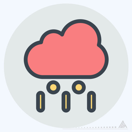 Icon Rainfall - Color Mate Style - Simple illustration, Editable stroke, Design template vector, Good for prints, posters, advertisements, announcements, info graphics, etc.のイラスト素材