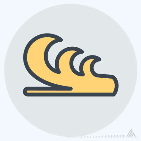 Icon Water Wave - Color Mate Style - Simple illustration, Editable stroke, Design template vector, Good for prints, posters, advertisements, announcements, info graphics, etc.のイラスト素材