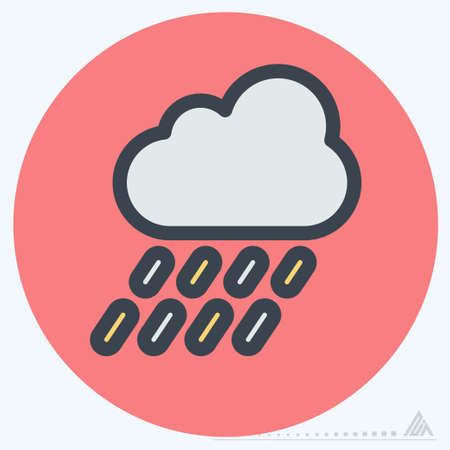 Icon Freezing Rain - Color Mate Style - Simple illustration, Editable stroke, Design template vector, Good for prints, posters, advertisements, announcements, info graphics, etc.のイラスト素材