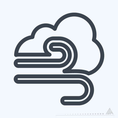 Icon Wind - Color Mate Style - Simple illustration, Editable stroke, Design template vector, Good for prints, posters, advertisements, announcements, info graphics, etc.のイラスト素材