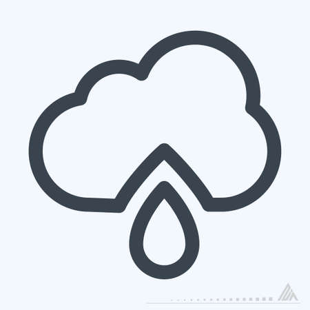 Icon Rain 2 - Color Mate Style - Simple illustration, Editable stroke, Design template vector, Good for prints, posters, advertisements, announcements, info graphics, etc.のイラスト素材
