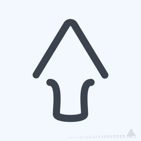 Icon Up - Line Cut Style - Simple illustration, Editable stroke, Design template vector, Good for prints, posters, advertisements, announcements, info graphics, etc.のイラスト素材