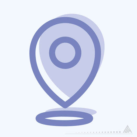 Icon Pin Point 2 - Two Tone Style - Simple illustration, Editable stroke, Design template vector, Good for prints, posters, advertisements, announcements, info graphics, etc.のイラスト素材